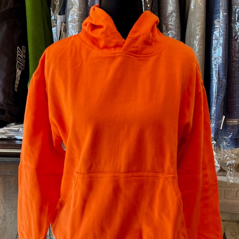 Marky G Apparel Orange Kangaroo Pockets Cotton/Poly Hoodie Size Large NWT